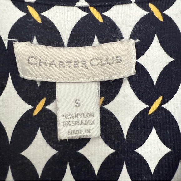 Charter Club Navy White Patterned Shirtdress SMALL - Picture 6 of 11